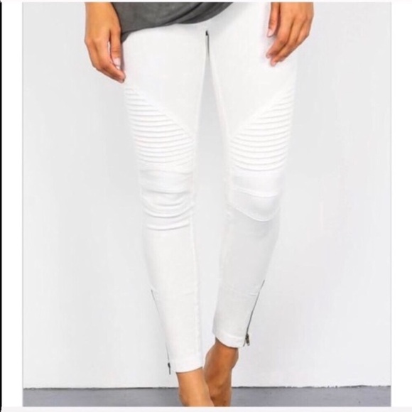 New Mix Pants - White Moto Jeggings!!